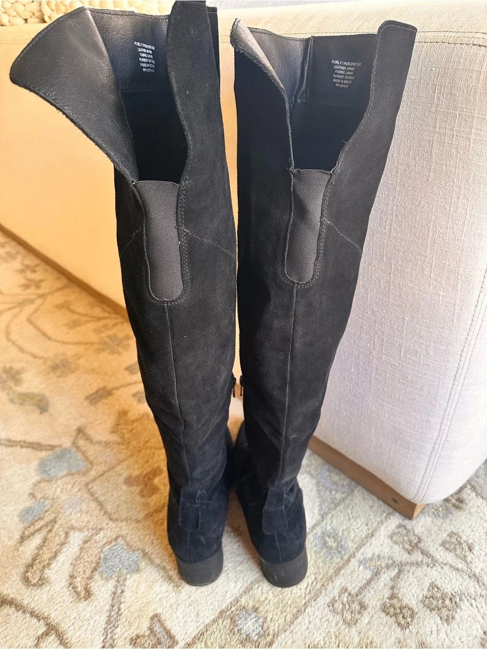 Steve Madden Black Suede Over the Knee OTK Boots Size 9 Leather